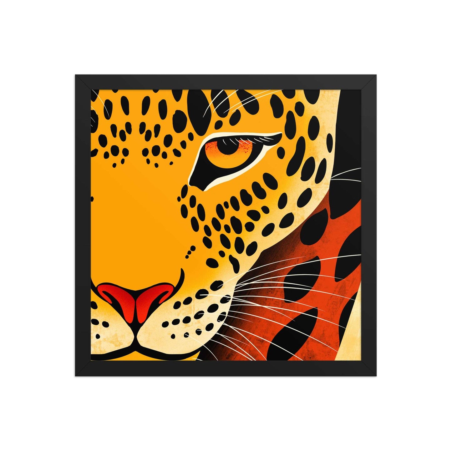 Aymar Quiris Studio Africa-Leopard Gaze framed art, 14x14 inch medium wildlife print