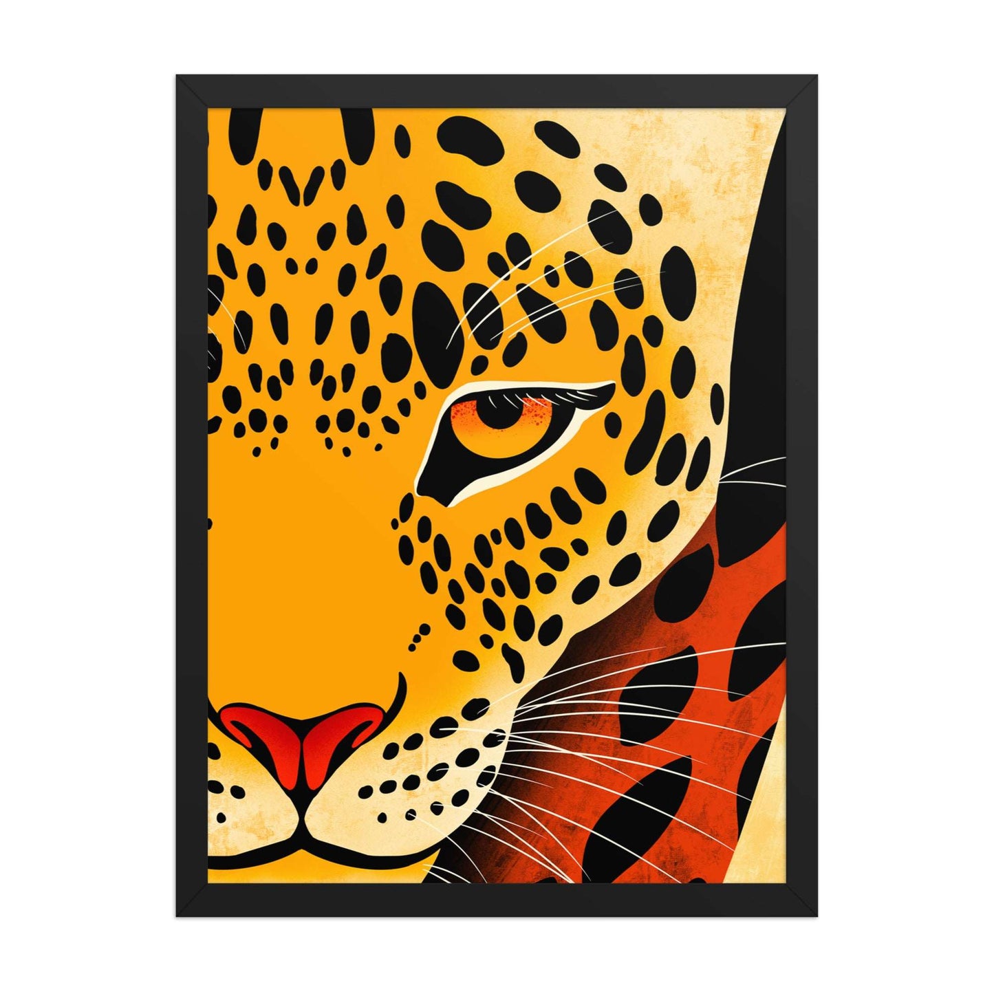 Large Africa-Leopard Gaze framed poster, 18x24 statement wall art by Aymar Quiris Studio