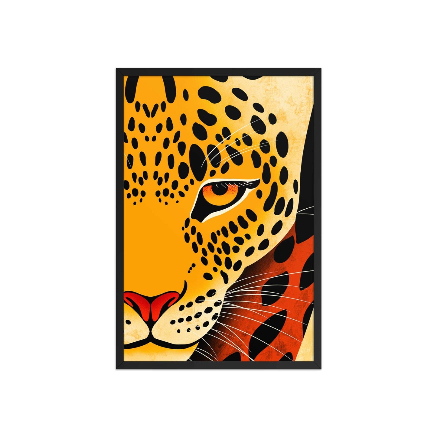 Large Africa-Leopard Gaze framed poster, 20x30 statement wall art by Aymar Quiris Studio