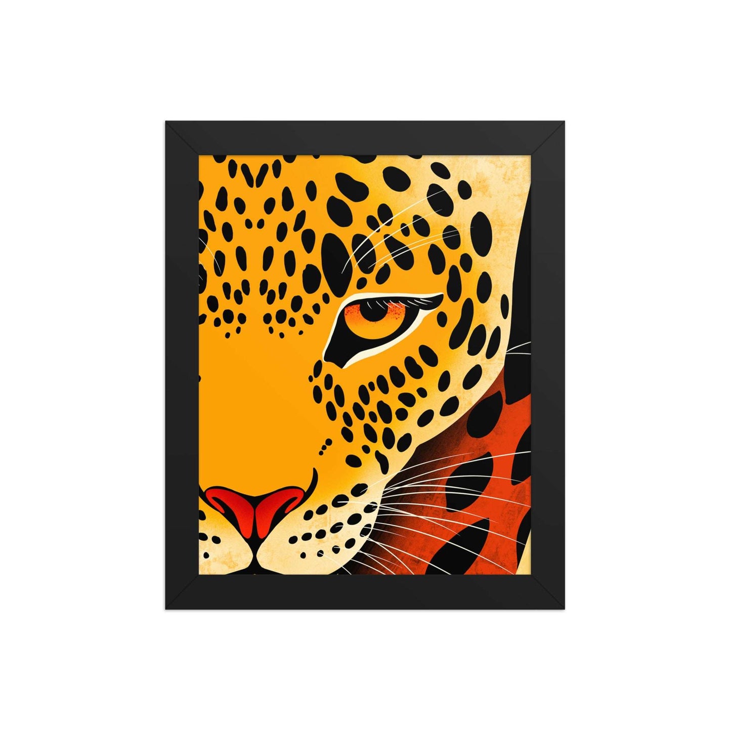 Africa-Leopard Gaze framed poster by Aymar Quiris Studio, 8x10 inch wildlife photography wall art for home decor.