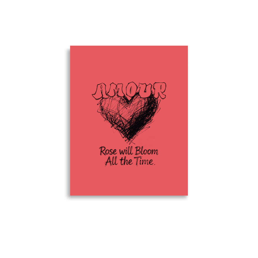 Amour typography art print by Aymar Quiris Studio, 11x14 inch modern minimalist French word poster.