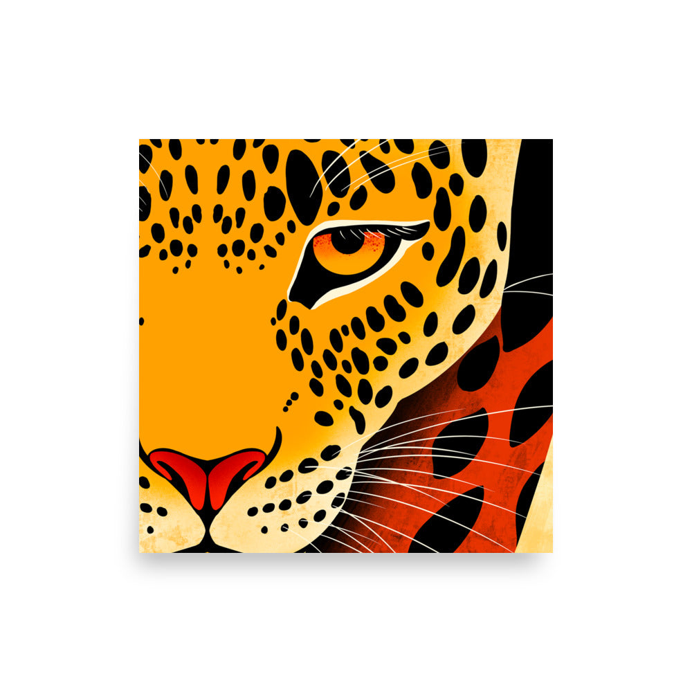 Africa-Leopard Gaze Art Print, 18x18 inches size - Aymar Quiris Studio