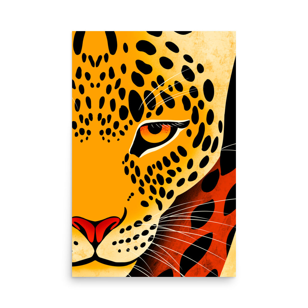 **Large** Africa-Leopard Gaze Statement Wall Art, **Big Size** Poster - Aymar Quiris Studio