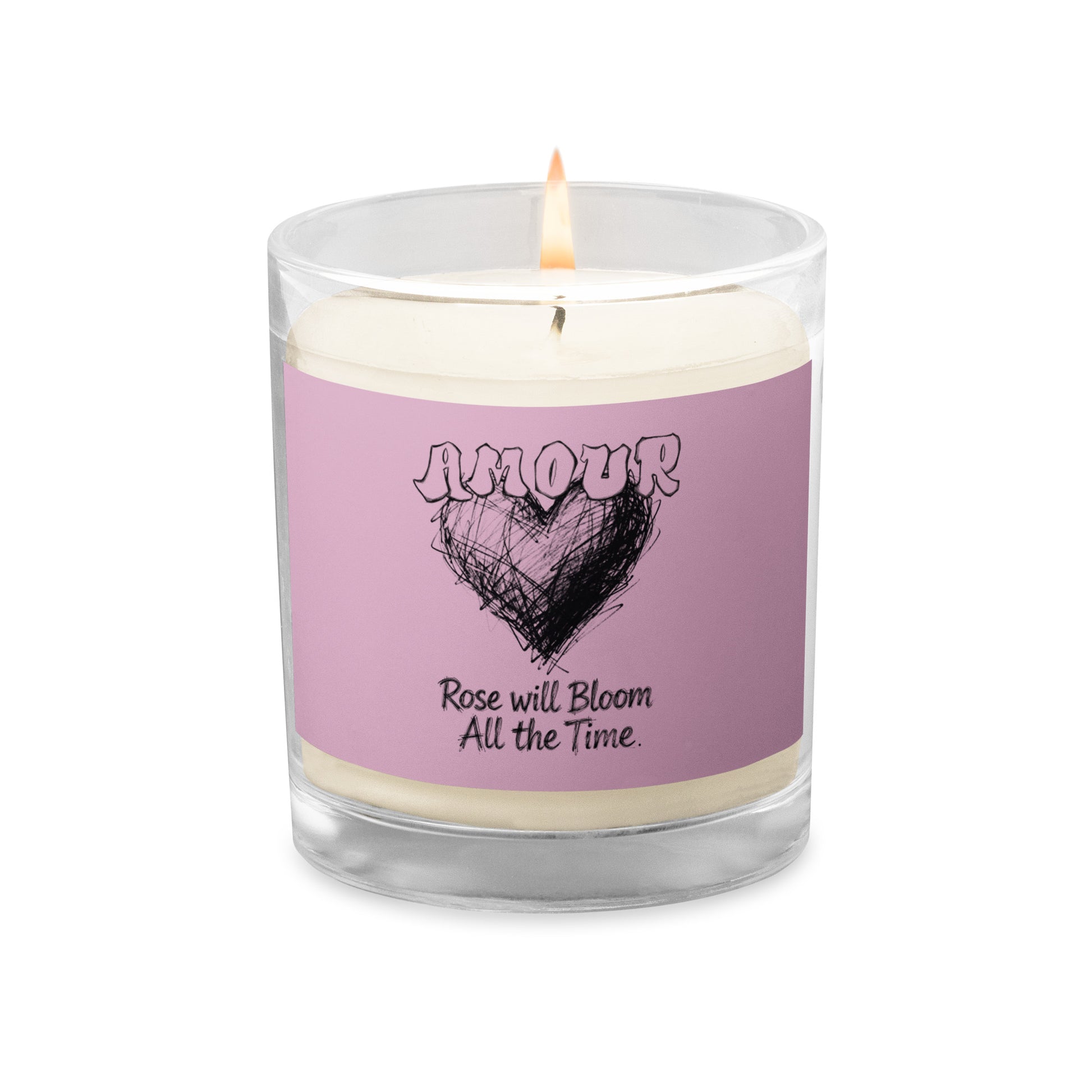 Amour unscented purple candle from Aymar Quiris Studio, trendy lilac sculptural decorative candle, lavender colored aesthetic room decor.