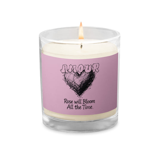 Amour unscented purple candle from Aymar Quiris Studio, trendy lilac sculptural decorative candle, lavender colored aesthetic room decor.