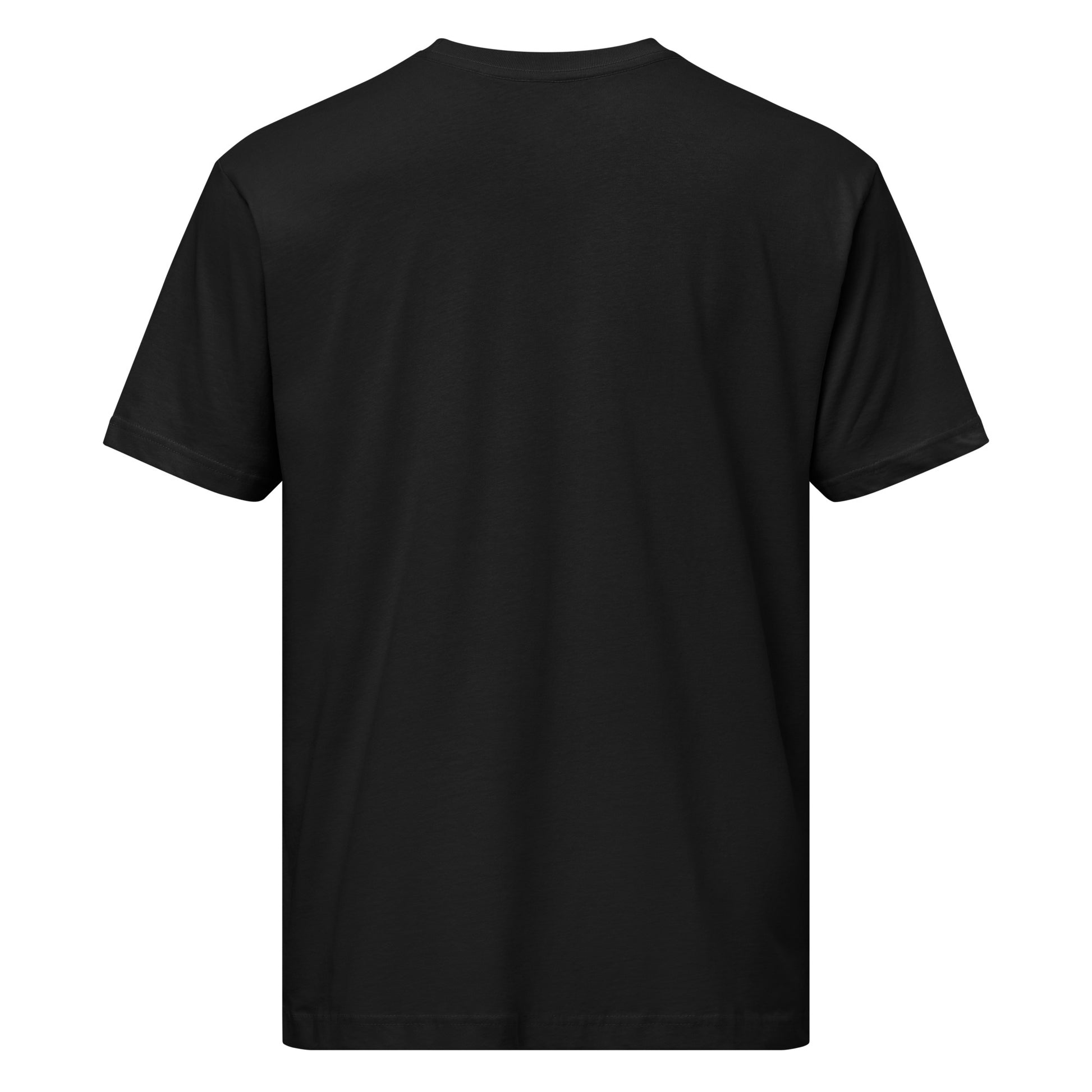 Back view of Aymar Quiris Studio black Frites shirt, oversized streetwear tee with large pop art french fries print, trendy unisex graphic T-shirt